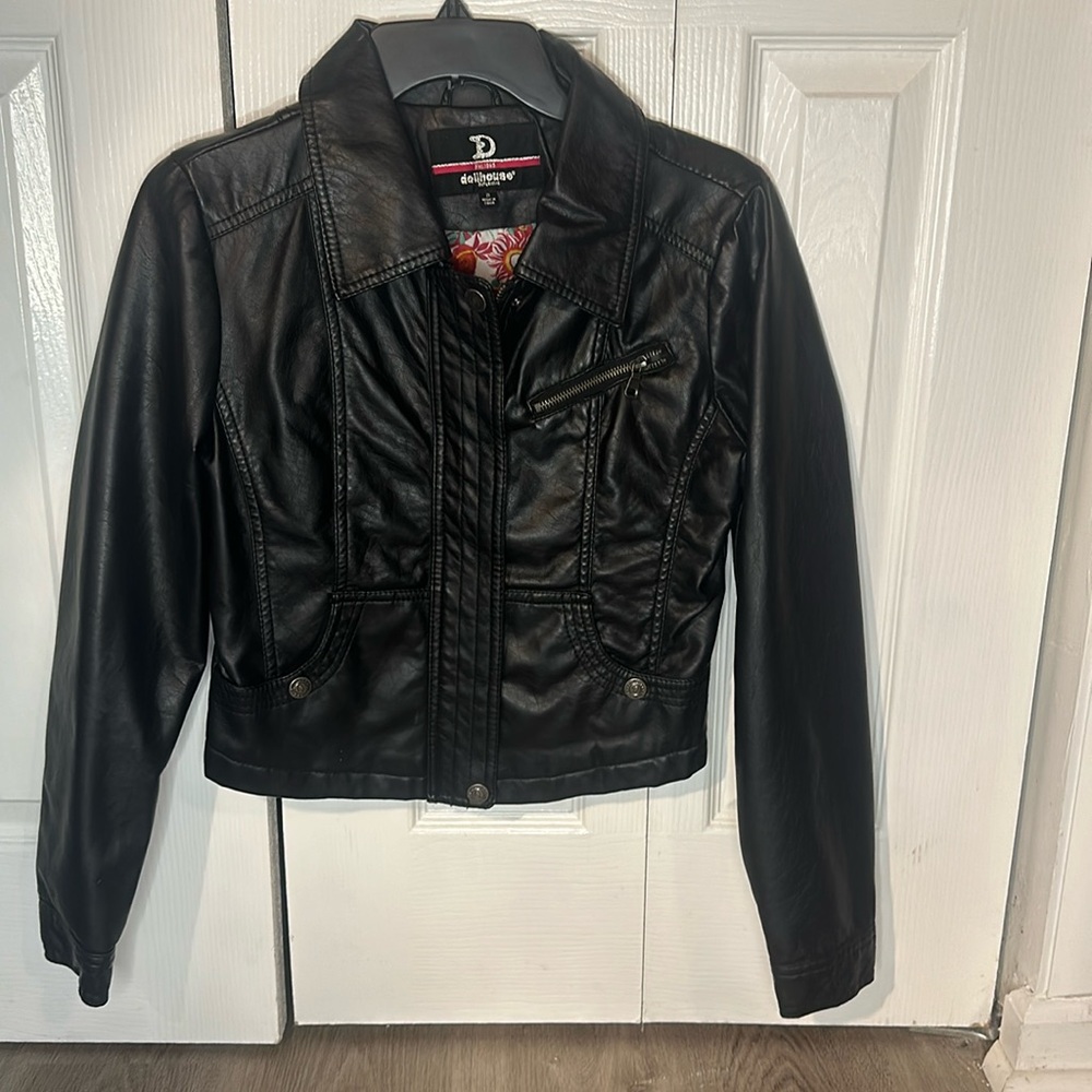 Black leather jacket
